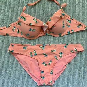 Aerie Pineapple Bikini Swimsuit Set